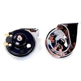Dual Sound Car Horn with High and Low Tone Universal Application; Chrome Finish