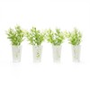 Odoria 1/12 Scale Miniature Potted Plants 4Pcs Dollhouse Accessories, White