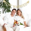 Just Married Banner Decorations Gold, Just Married Bunting Garland Glitter