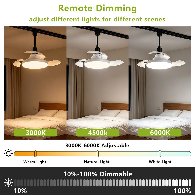 OTeedo 30W Smart Track Fans Light with Remote, Bladeless Fan