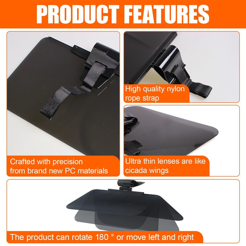 ZIMISI Sun Visor Extender for Cars, 180° Adjustable Anti-Glare Polarized