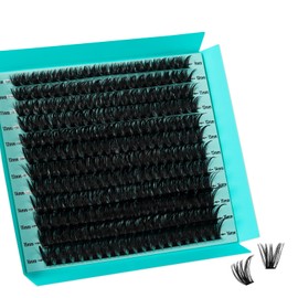 Lash Clusters Eyelashes Cluster Individual Wispy Lashes Thin Band for Lash Extension 240pcs Eyelashes for Beginners at home (80D)