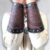 Viking Runic Compass Bracers, Gauntlet Wristband, Norse Viking Leather Arm