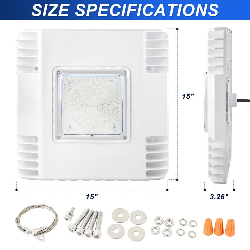 150W LED Canopy Light, 21000LM 5700K, Surface Mount LED Gas