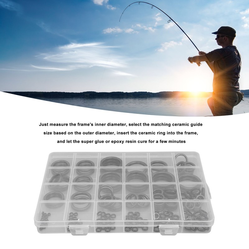 Fishing Rod Guide Repair Kit Fishing Pole Eyelet Ceramic Ring