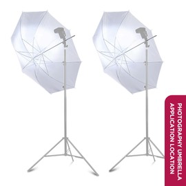 [2 Pack] Photography Umbrella Diffuser Kit,43"/110cm White Translucent Soft Umbrella Diffuser for Studio/Outdoor Photo and Video Lighting Accessories (2 * 43" White)…