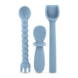 Ryan & Rose Ultimate Utensil Set of 3 Silicone Baby Spoons Silicone baby feeding set for baby led weaning, baby spoons self feeding 6 months, baby utensils, toddler utensils (Oxford)