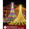 3.6M Outdoor Christmas Curtain Lights, 64 Modes Smart Waterfall String