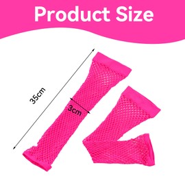 HLMYER Retro Pink Fishnet Gloves,Fashion Elastic Pink Fishnet Arm Sleeves,Mesh Pink Fingerless Gloves Long,Fishnet Gloves Fingerless for Women and Men,Mesh Long Pink Gloves,for Theme Party Cosplay