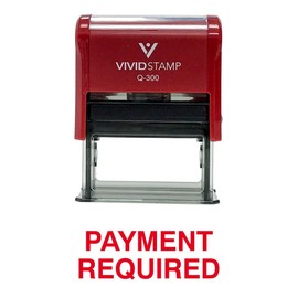 Payment Required Office Self Inking Rubber Stamp (Red Ink) - Large