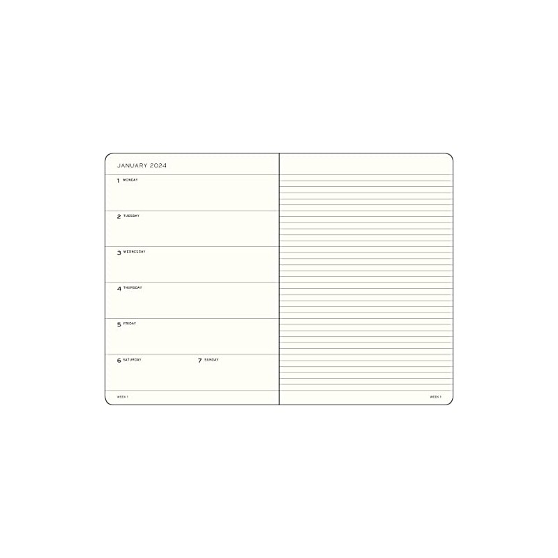 LEUCHTTURM1917 367745 Weekly Calendar & Notebook Pocket (A6) 2024, 12