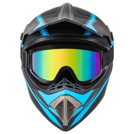 CARTMAN Adult Dirt Bike Helmets Motocross ATV Dirtbike Offroad Full Face Motorcycle Helmet, DOT Approved Matte Black and Blue, Adult-S