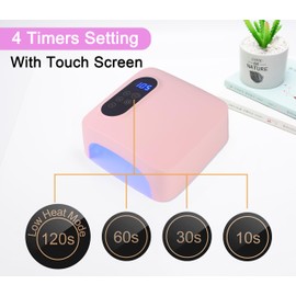 72W Cordless Led Nail Lamp, Rechargeable Nail Dryer, Portable Gel UV Led Nail Light with 4 Timer Setting Sensor, Professional Gel Nail Lights Nail Art Manicure Tools for Home and Salon