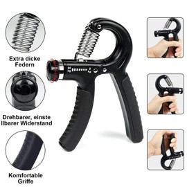 Wixovo Pack of 5 Hand Trainer, Finger Trainer, Grip Strength Trainer, Forearm Trainer, Adjustable Resistance 5-60 kg, Finger Trainer, for Strengthening Hand and Fingers, Relieves Stress