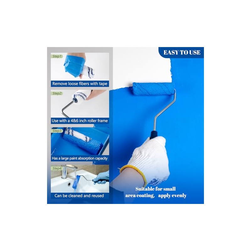 20 Pack Microfiber Paint Roller, 4 Inch and 6 Inch,