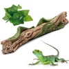 Apatal Reptile Climbing Branch Decor with Leaves 2 Pcs Resin