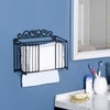 MyGift Black Metal Bathroom Paper Towel Holder with Scrollwork Design,