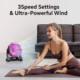 Hiketrax Portable Camping Fan with LED Lantern, 20000mAh Rechargeable Battery Operated Fan with 3 Speeds & Digtal, Personal USB Table for Camping Essential ＆ Hurricane-Ready