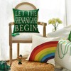 AVOIN Happy St Patricks Day Saying Shamrock Throw Pillow Cover,