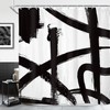 Black and White Striped Shower Curtain for Bathroom Decor 72Wx72H