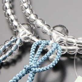 念珠 Dot Comme Des 浄土真宗 Buddha Mala Bead Women's 8 Dimension Genuine Crystal Silk 2 Colors Tassels (浅葱 Colors) [AAA Mala Fighters 念珠 念誦 Kyoto 108 Ball Double Ring Double Row 門徒 Funeral 102780004] [Mala Bag Gift]