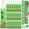 Nezyo 24 Set Christmas School Stationery Set for Kids 5 in 1 for Christmas Party Favors Classroom Rewards Gifts Xmas Prize, Christmas Theme(Green)