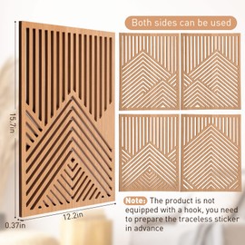 Wesiti 4 Pcs Wood Mountain Wall Art Wooden Panel Decor Modern Wooden Wall Sculptures Abstract Mountain Line Wall Art Forest Rustic Nature Decor Hanging for Living Room Bedroom Bathroom 17 x 12''