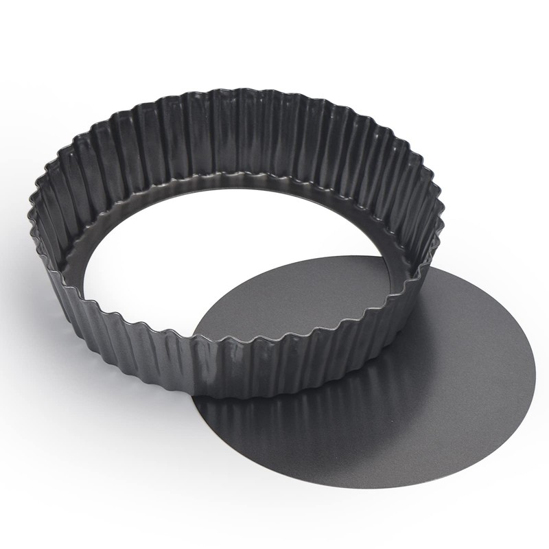 2 Pack Nonstick Tart Pan, Carbon Steel Deep-Dish Quiche Pan