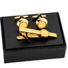 2 inch Tie Clips and Cufflinks Sets for Men A-Z