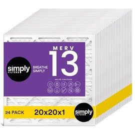 Simply Filters 20x20x1 MERV 13, MPR 1500 Air Filter (24 Pack) - Actual Size: 19.75x19.75x0.75 HVAC, AC Furnace Filter