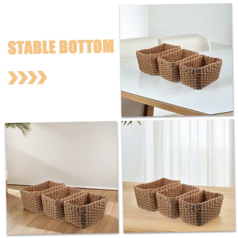 ABOOFAN 4Pcs Handwoven Storage Bins Decorative Woven Baskets for Organization