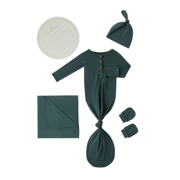SUZEL Newborn Baby Swaddle Blanket Set with Baby Knotted Gown,