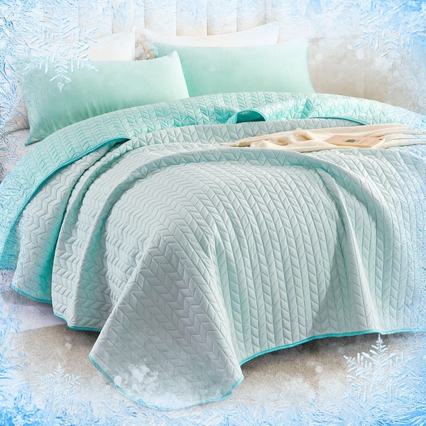 YIYEA Cooling Quilt Set, Arc-Chill Q-Max>0.5 Cool Quilt with 1