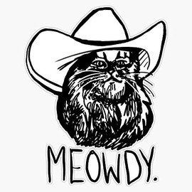 Meowdy Texas Cat Meme Waterproof Vinyl Window Bumper Sticker Decal 5"