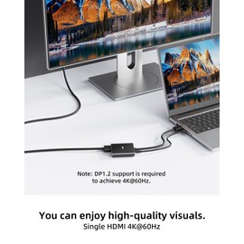 Displayport to Dual HDMI Splitter,4K 60Hz Multi-Monitor Splitter,Dual Monitor DP to 2 HDMI Monitor for Computer Laptop Graphic Card,PC,Windows Compatible MST Extended Mode