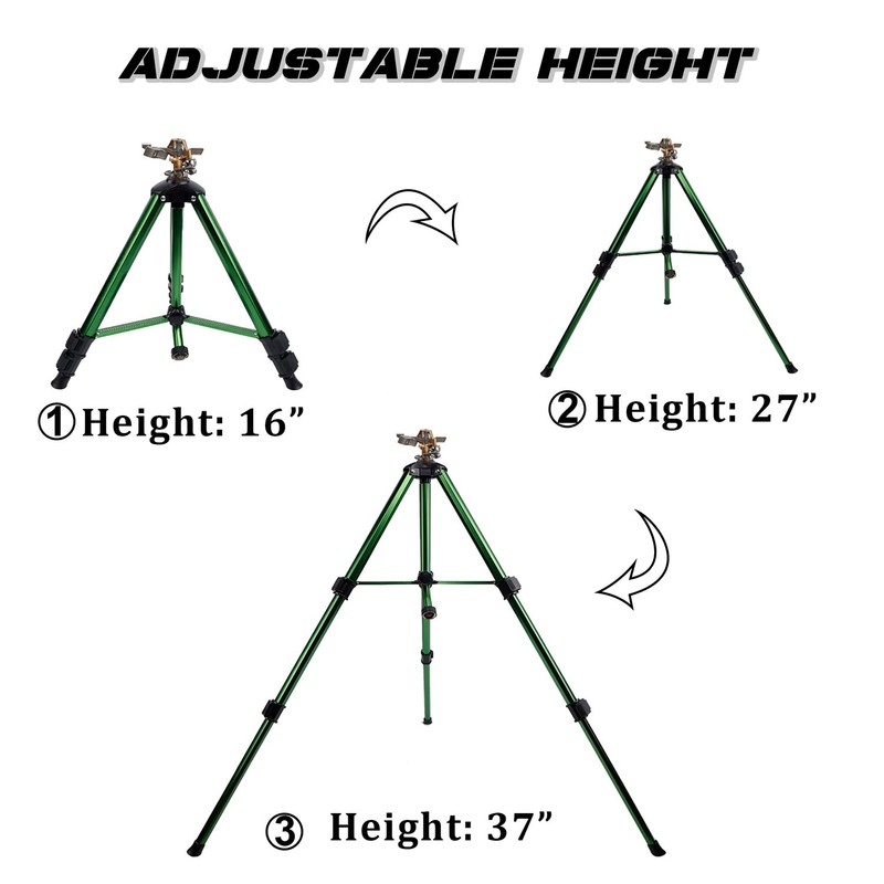 Biswing Impact Sprinkler Head on Tripod Base, Heavy Duty Lawn