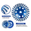 SALI 5PCS 7 Inch Concrete Grinding Wheels 43 Turbo Diamond