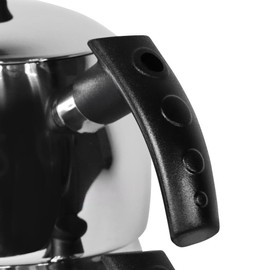 Serenk Modernist Stainless Steel Teapot | 1 L Top, 1.5 L Base, Induction Ready, Mirror Finish, Cool-Touch Handles, Elegant, Durable, Dishwasher Safe