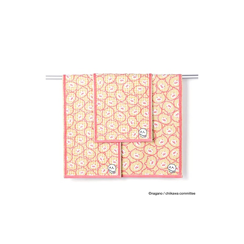 Chiikawa 41-1072130 Pochette Face Towel, Yellow, Gauze Pile, Cute, Approx.