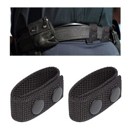 IHLOOTD Belt Keeper Police Pack of 2 Duty Belt Holder Law Enforcement Belt Loops Tactical Belt Loop Double Push Button for Police Equipment Use Belt