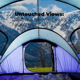 Rivenlo 6 Person Easy Pop Up Tent, 11.8' X 8'X 51.2",Automatic Setup, Waterproof, Double Layer,Instant Family Tents for Camping,Hiking & Traveling (Blue)