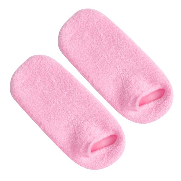 EXCEART 1 Pair Moisturising Cracked Heel Socks Moisturising Essential Oil Gel Foot Spa Socks Sleeves Heel Cushions for Women (Pink)