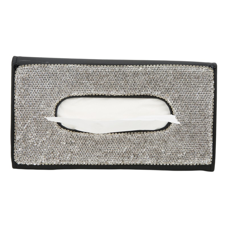 Rhinestone Sun Visor Tissue Box Bling Napkin Storage Holder Universal