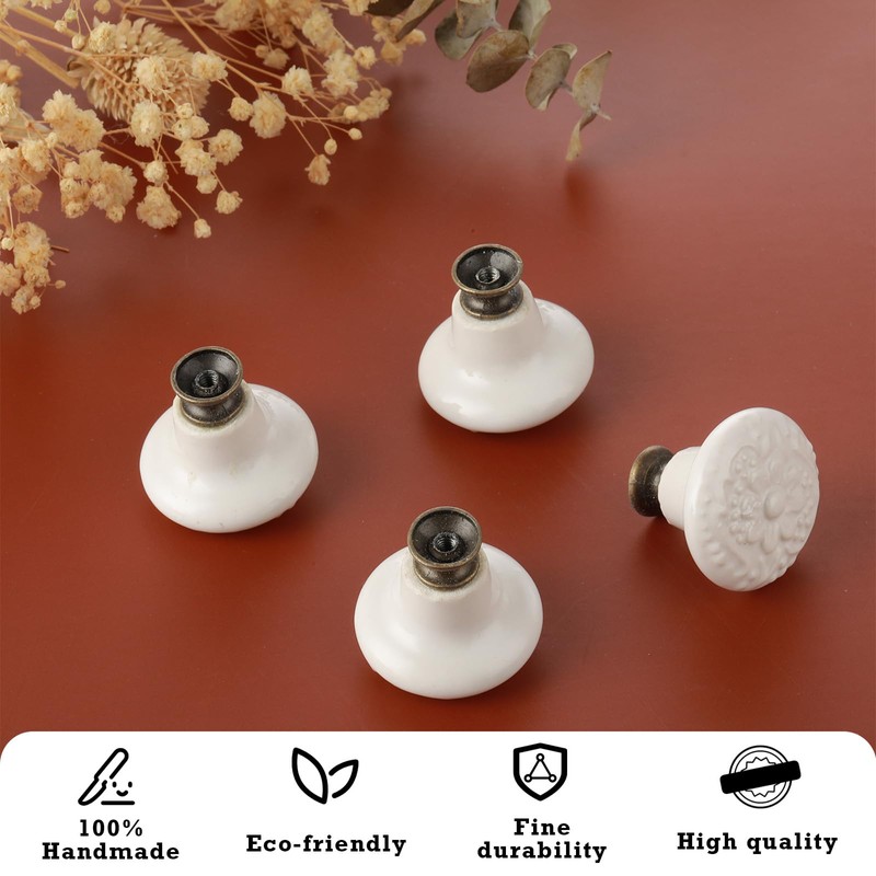 Aster Pack of 4 Furniture Knobs, Cupboard Knobs, Vintage with