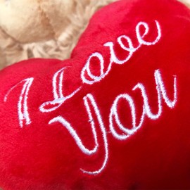 Beyond Happy 'I Love You' Cuddly Teddy Bear - 20cm Soft Plush Valentines Love Bear Holding Red Heart (Brown)