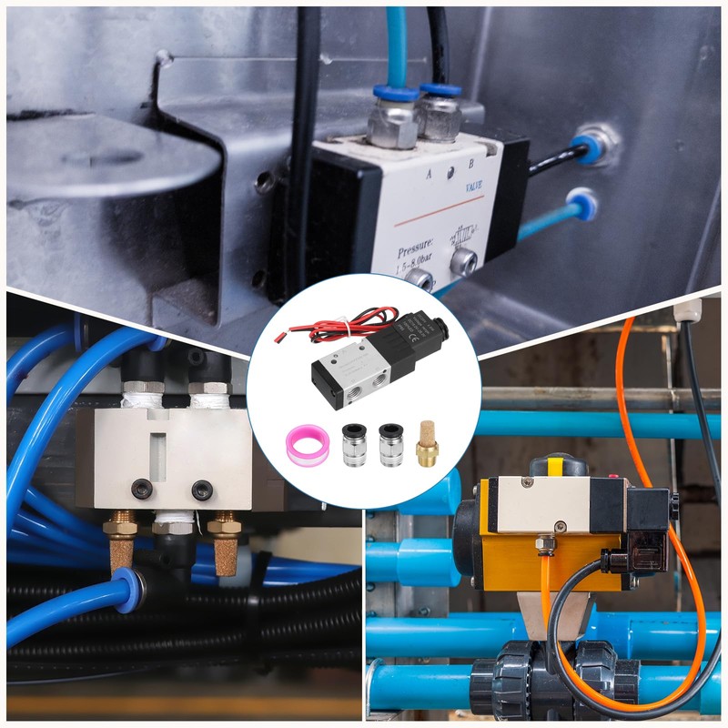 MECCANIXITY 1/4 Inch Pneumatic Valve 12V, 3 Way 2 Position