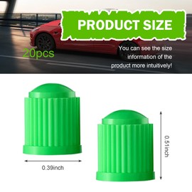 Zikefest 20PCS Tire Valve Stem Caps, Plastic Tyre Air Valve Caps with O Rubber Seal, Dust-proof Airtight Automotive Exterior Accessories, Universal for Car, Motorbike, Trucks, Bike, Bicycle (Green)
