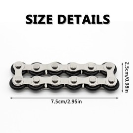 Ryvera Bike Chain Fidget Toy, Metal Fidget Toys Bike Chain, Fidget Toys for Adhd, Bike Chain Fidget Toys For Adults, Portable, Suitable for Kids and Adults Relief from Family (Black)