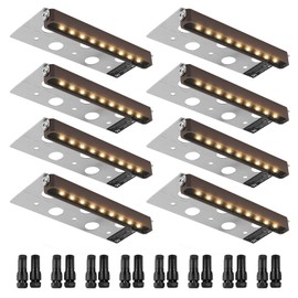 VEVOR LED Hardscape Lighting, 6.8 Inch Retaining Wall Lights, 3W 12V-24V AC/DC Low Voltage Paver Light, IP68 Waterproof Outdoor Step Lights, 3000K Swivel Hardscape with Connectors (8 Pack Soft White)