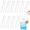 10 Stück Eiswürfelzange Transparent, Kleine Kunststoff Servierzangen für Buffet, Salat,